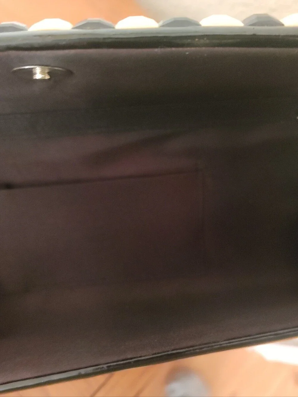 Black & Cream Check Clutch Bag